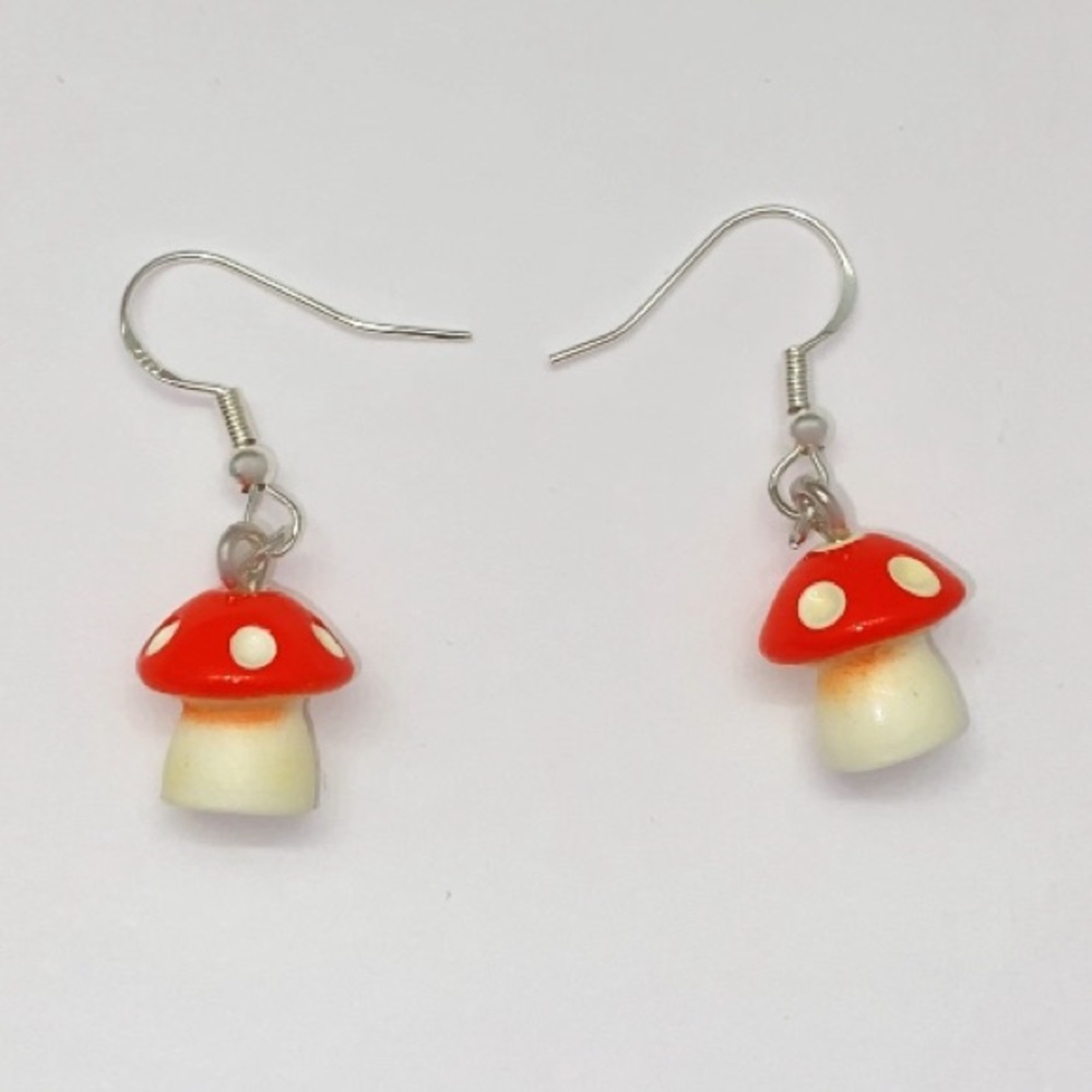 Orange Mushroom Earrings 🍄🧡